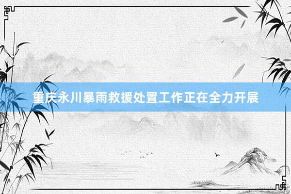 重庆永川暴雨救援处置工作正在全力开展