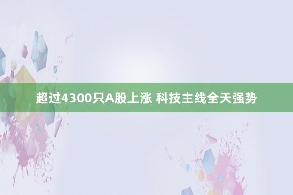 超过4300只A股上涨 科技主线全天强势
