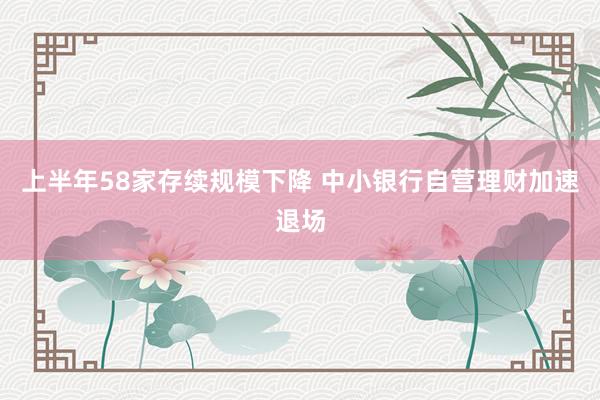 上半年58家存续规模下降 中小银行自营理财加速退场