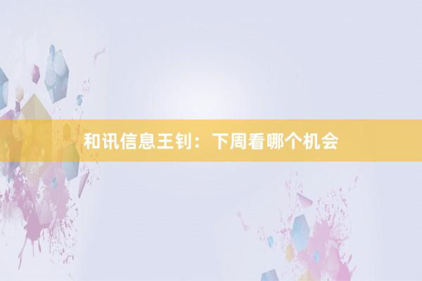 和讯信息王钊：下周看哪个机会
