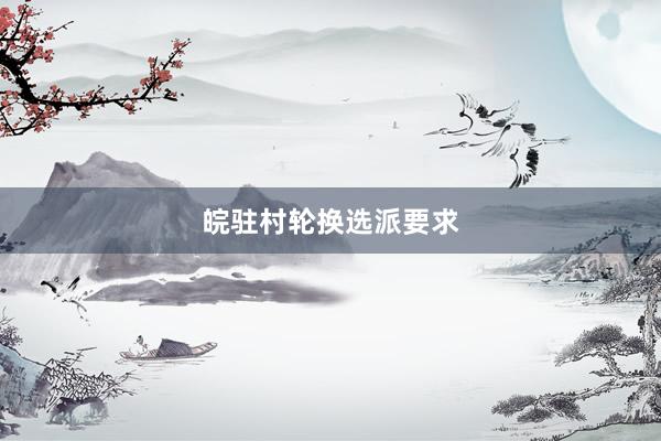皖驻村轮换选派要求