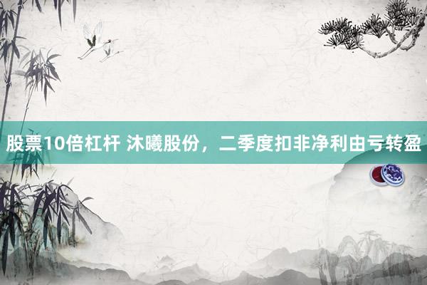 股票10倍杠杆 沐曦股份，二季度扣非净利由亏转盈