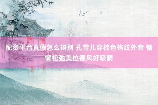 配资平台真假怎么辨别 孔雪儿穿棕色格纹外套 慵懒松弛美拉德风好吸睛