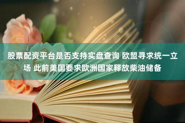 股票配资平台是否支持实盘查询 欧盟寻求统一立场 此前美国要求欧洲国家释放柴油储备