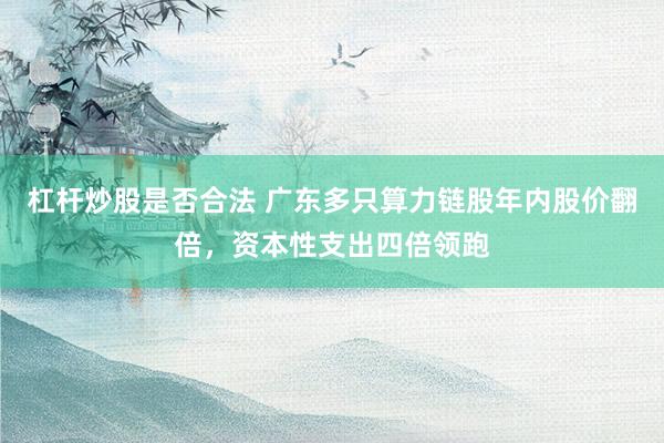 杠杆炒股是否合法 广东多只算力链股年内股价翻倍，资本性支出四倍领跑